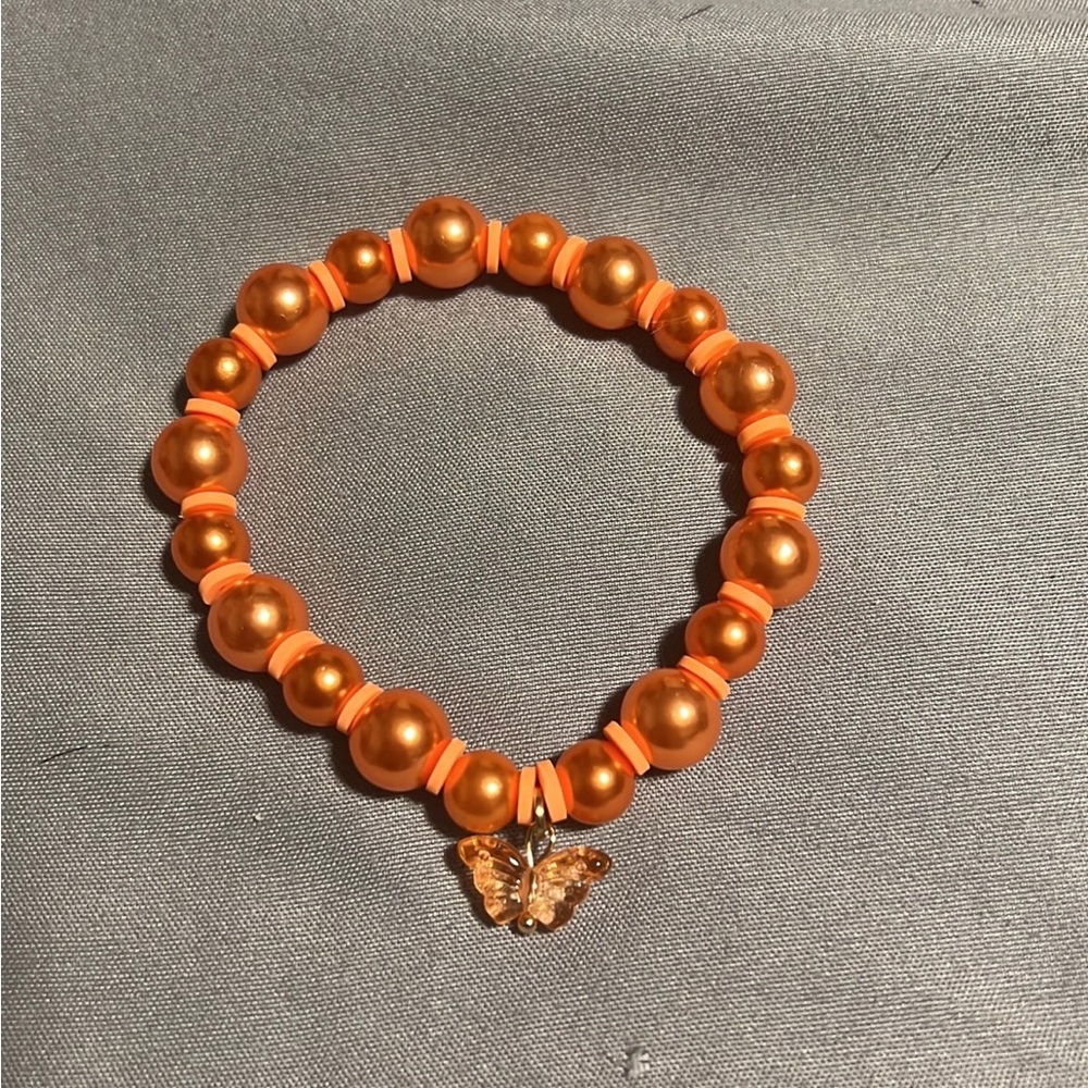Orange butterfly bracelet